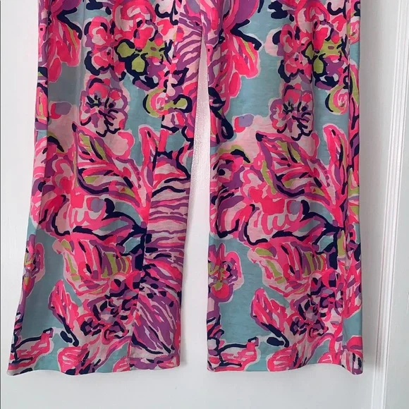 Lily Pulitzer Girls Bright Pink Pajama Loungewear Pants EUC 8/10 Large - Picture 4 of 13